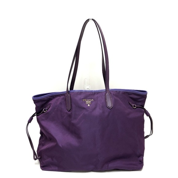 PRADA Purple Leather Saffiano Shoulder Bag